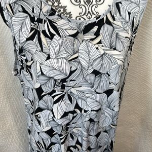 Christopher and banks summer dress xl nice summer dress black white tan floral